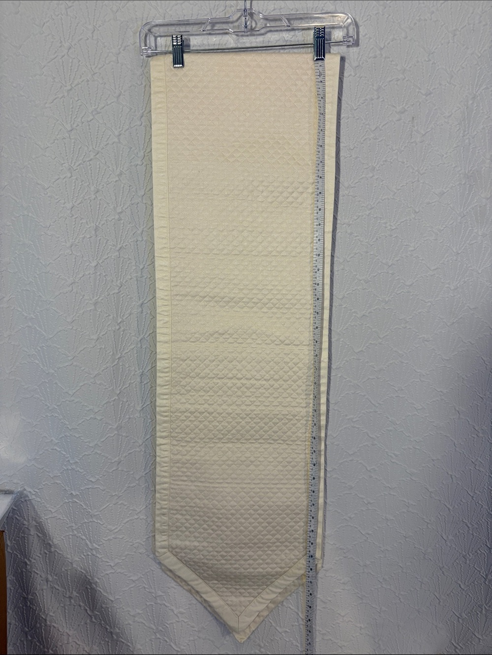 Table Runner Cream colored quilted cotton source unknown